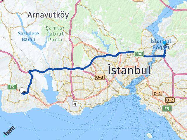 İstanbul Beykoz Paşabahçe Beylikdüzü Arası Kaç Km - Yol Haritası
