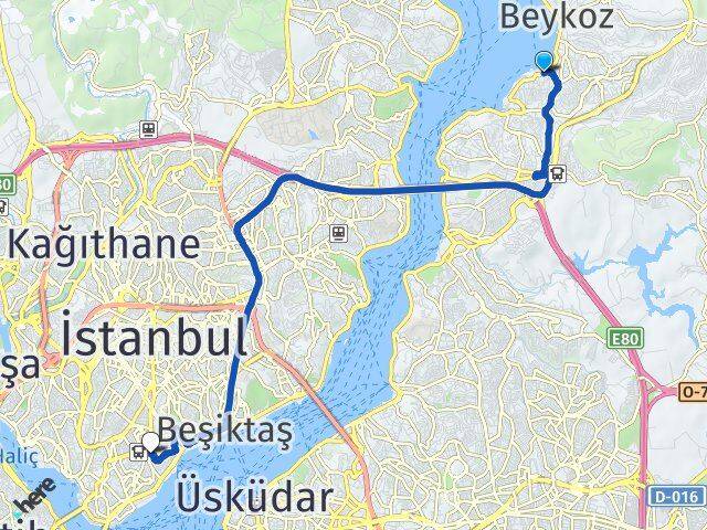 İstanbul Beykoz Paşabahçe Beyoğlu Arası Kaç Km - Yol Haritası