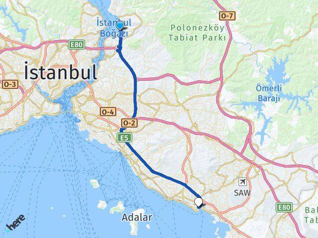İstanbul Beykoz Paşabahçe Pendik Arası Kaç Km - Yol Haritası