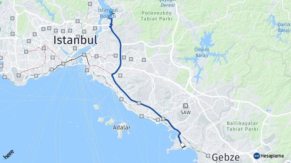 İstanbul Beykoz Paşabahçe Tuzla Arası Kaç Km - Yol Haritası