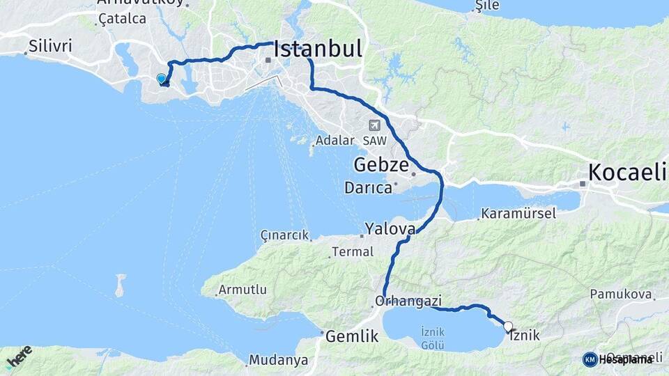 İstanbul Beylikdüzü İznik Bursa Arası Kaç Saat? Yol Haritası, Yakıt, Rota ve Mesafe Hesaplama İstanbul Beylikdüzü İznik Bursa Arası Kaç Km? Kaç Saat? Yol Haritası