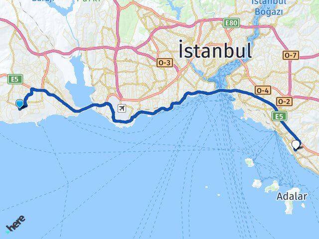 İstanbul Beylikdüzü Kavaklı Maltepe Arası Kaç Km - Yol Haritası