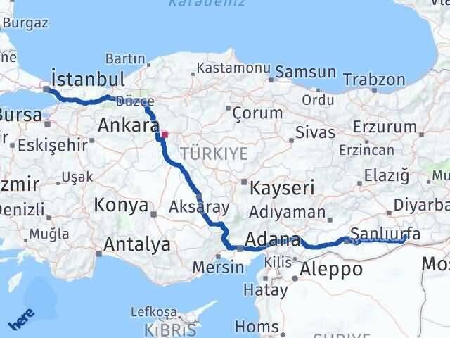 İstanbul Beyoğlu Mardin Arası Kaç Km - Yol Haritası