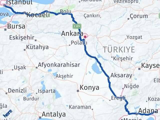 İstanbul Beyoğlu Osmaniye Arası Kaç Km - Yol Haritası