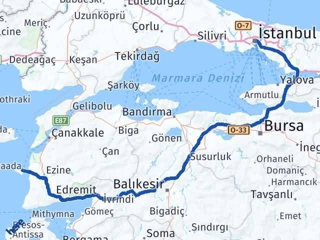 istanbul bozcaada canakkale arasi kac km kmhesaplama com