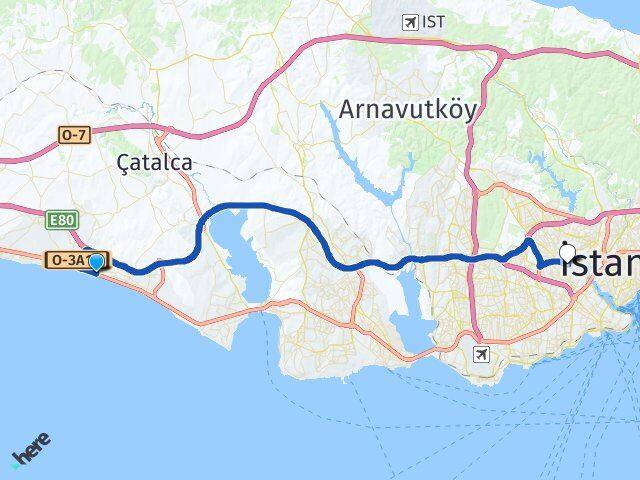 İstanbul Büyükçekmece Celaliye Gaziosmanpaşa Arası Kaç Km - Yol Haritası