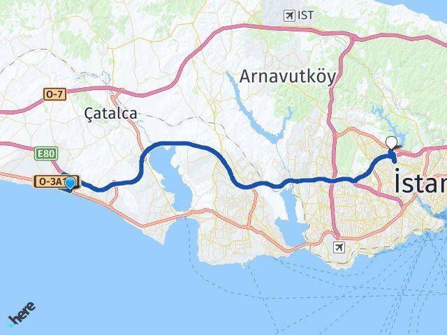 İstanbul Büyükçekmece Celaliye Sultangazi Arası Kaç Km - Yol Haritası