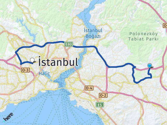 İstanbul Çekmeköy Alemdağ Gaziosmanpaşa Arası Kaç Km - Yol Haritası