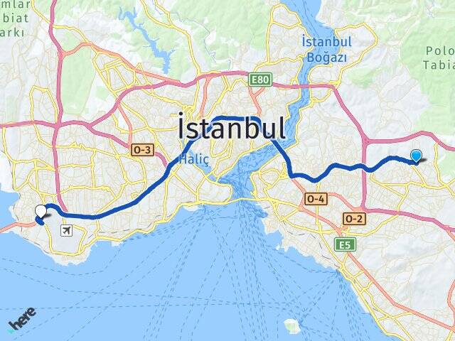 İstanbul Çekmeköy Aydın Üniversitesi Arası Kaç Km - Yol Haritası