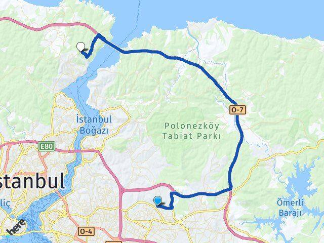 İstanbul Çekmeköy Koç Üniversitesi Arası Kaç Km - Yol Haritası