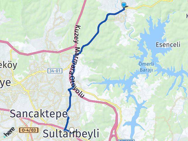 İstanbul Çekmeköy Ömerli Sultanbeyli Arası Kaç Km - Yol Haritası