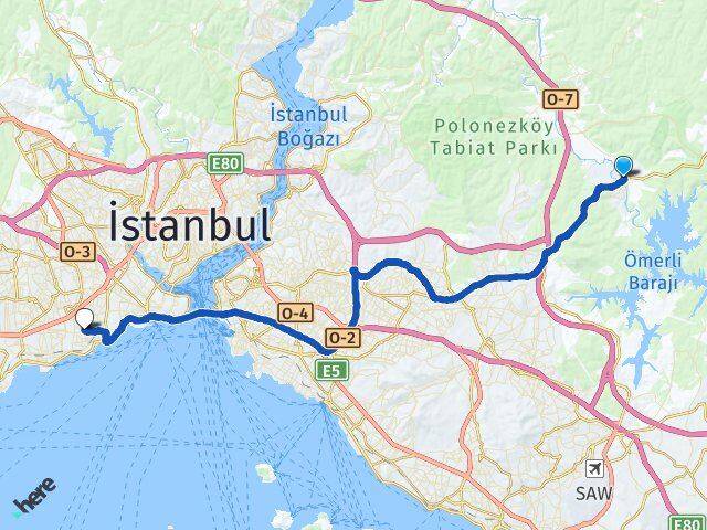 İstanbul Çekmeköy Ömerli Zeytinburnu Arası Kaç Km - Yol Haritası