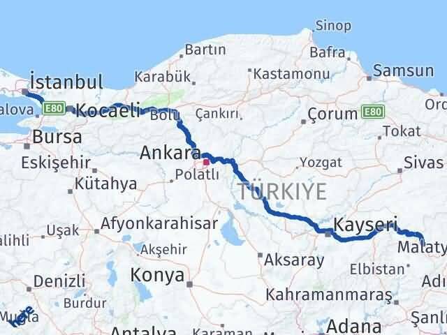 İstanbul Darende Malatya Arası Kaç Km - Yol Haritası