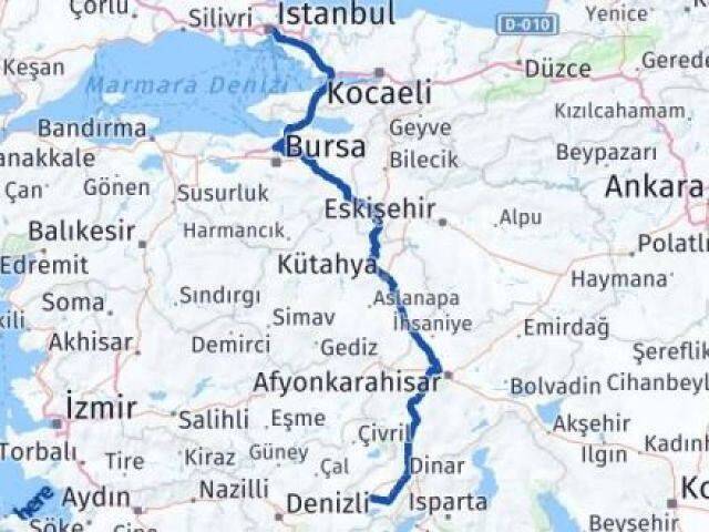 İstanbul Dazkırı Afyonkarahisar Arası Kaç Km - Yol Haritası