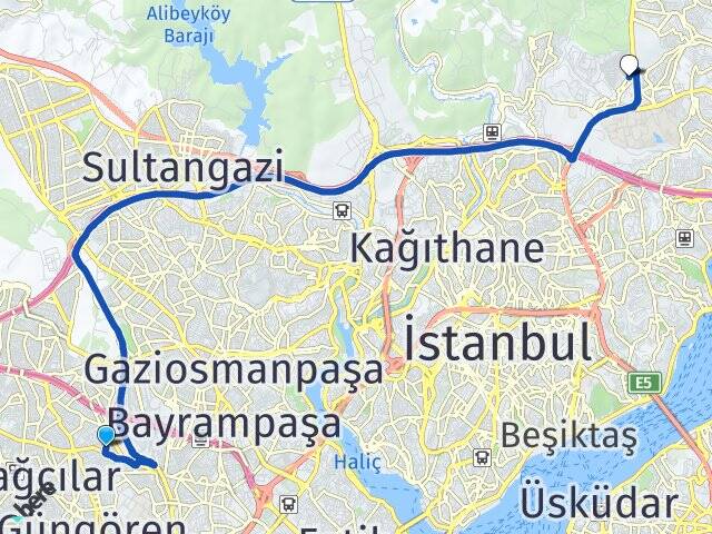 İstanbul Esenler Maslak Sarıyer Arası Kaç Km - Yol Haritası
