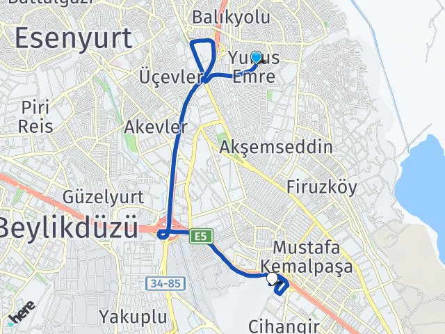 36c Route: Schedules, Stops & Maps - Arnavutköy Peronlar -Cebeci Peronlar  (Updated)
