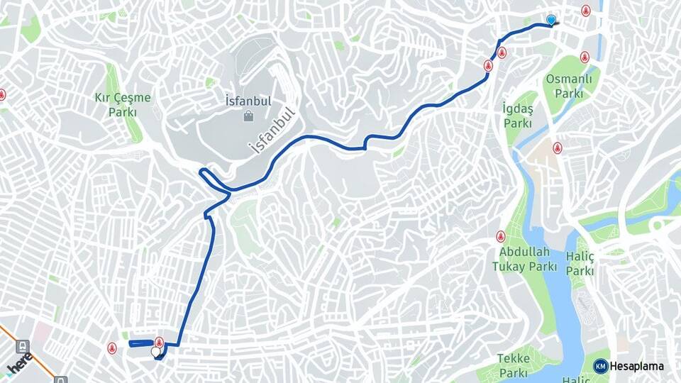 İstanbul Eyüpsultan Alibeyköy Gaziosmanpaşa Arası Kaç Km - Yol Haritası