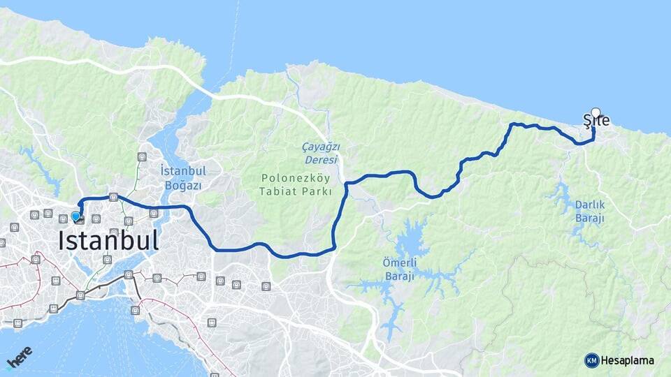 İstanbul Eyüpsultan Alibeyköy Şile Arası Kaç Km - Yol Haritası