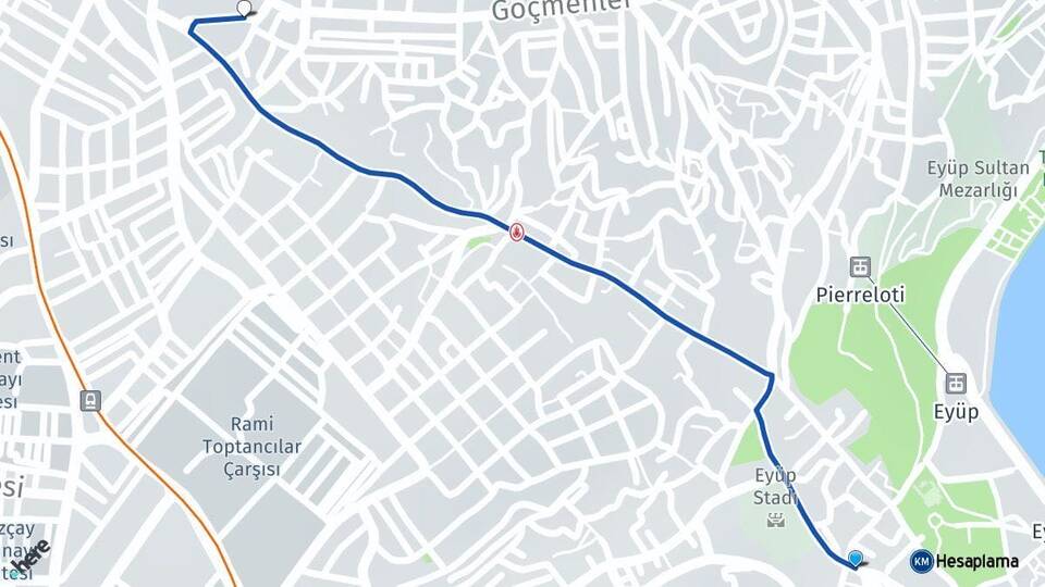 İstanbul Eyüpsultan Gaziosmanpaşa Arası Kaç Km - Yol Haritası