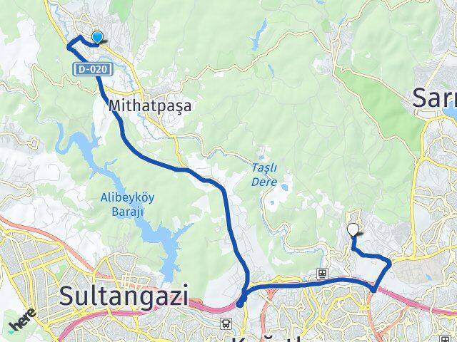 İstanbul Eyüpsultan Göktürk Ayazağa Sarıyer Arası Kaç Km - Yol Haritası