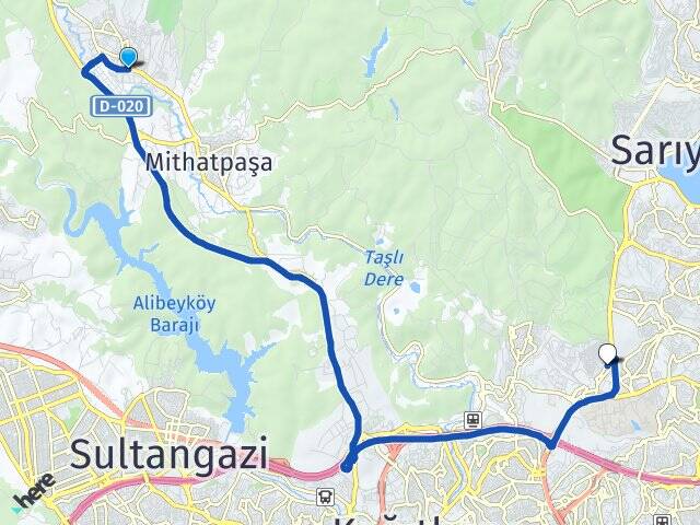 İstanbul Eyüpsultan Göktürk Maslak Sarıyer Arası Kaç Km - Yol Haritası