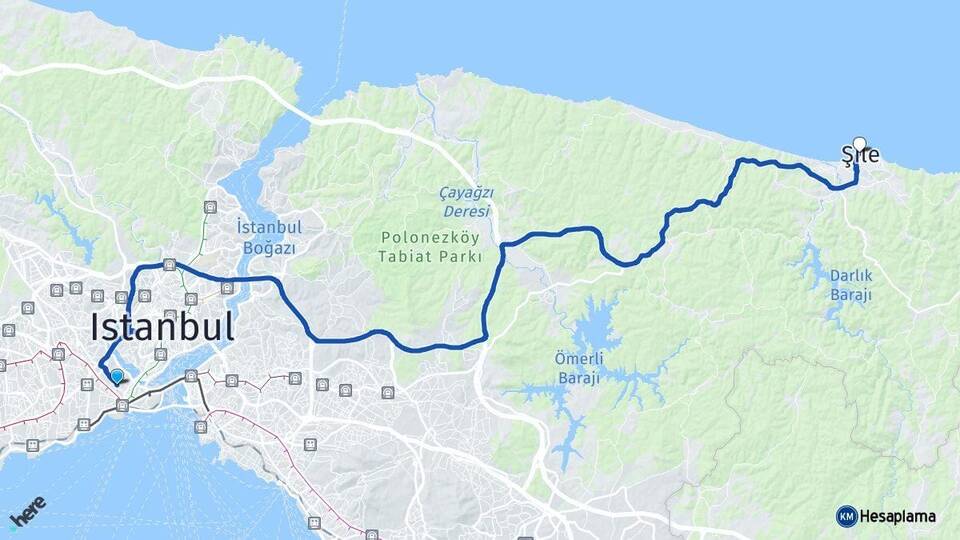 İstanbul Fatih Şile Arası Kaç Km - Yol Haritası