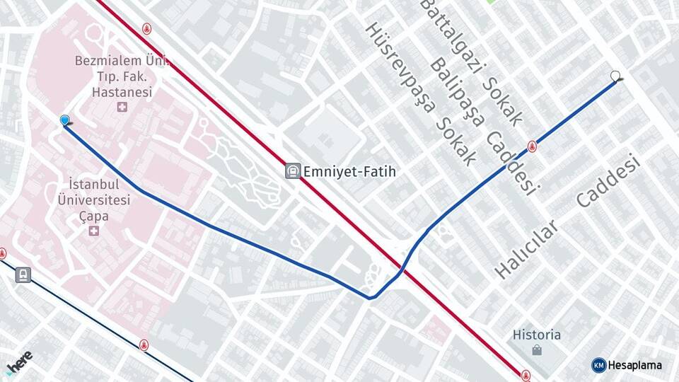 İstanbul Fatih Topkapı Fatih Arası Kaç Km - Yol Haritası