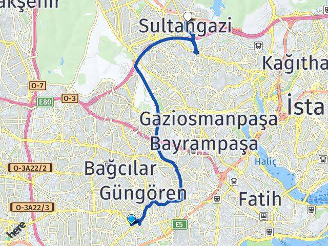 İstanbul Güngören Haznedar Sultangazi Arası Kaç Km - Yol Haritası