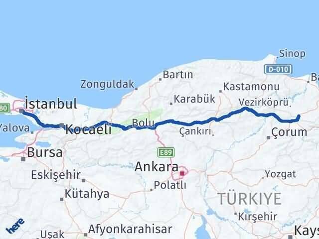 İstanbul Havza Samsun Arası Kaç Saat? Yol Haritası, Yakıt, Rota ve Mesafe Hesaplama İstanbul Havza Samsun Arası Kaç Km? Kaç Saat? Yol Haritası