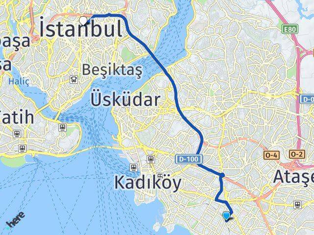 İstanbul Kadıköy Erenköy Şişli Arası Kaç Km - Yol Haritası