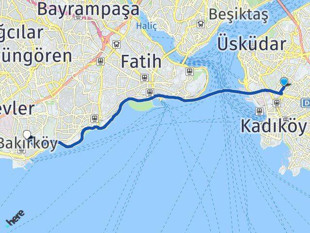 İstanbul Kadıköy Koşuyolu Bakırköy Arası Kaç Km - Yol Haritası