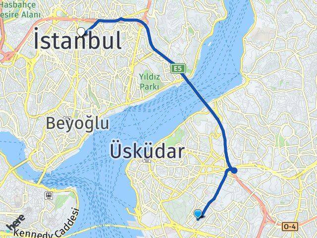 İstanbul Kadıköy Koşuyolu Şişli Arası Kaç Km - Yol Haritası