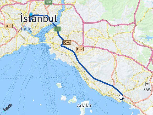 İstanbul Kağıthane Talatpaşa Pendik Arası Kaç Km - Yol Haritası