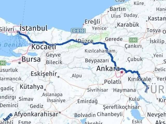 İstanbul Kaman Kırşehir Arası Kaç Km - Yol Haritası