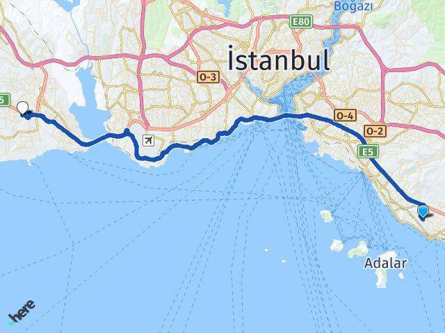 İstanbul Kartal Atalar Beylikdüzü Arası Kaç Km - Yol Haritası