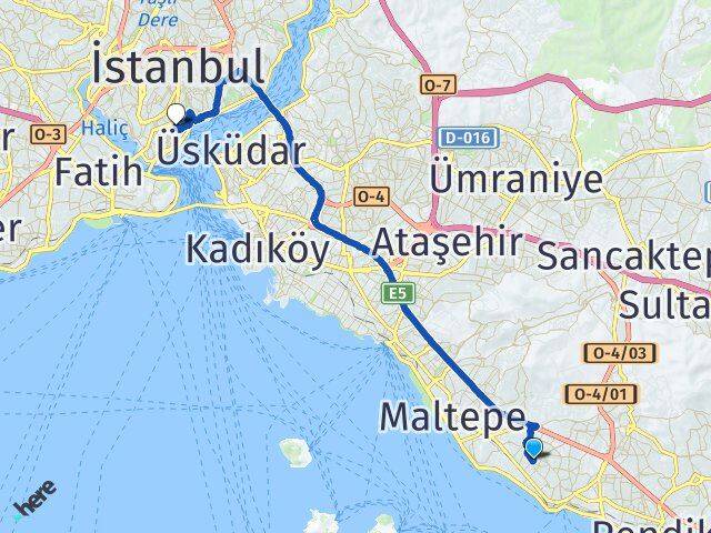 İstanbul Kartal Atalar Beyoğlu Arası Kaç Km - Yol Haritası