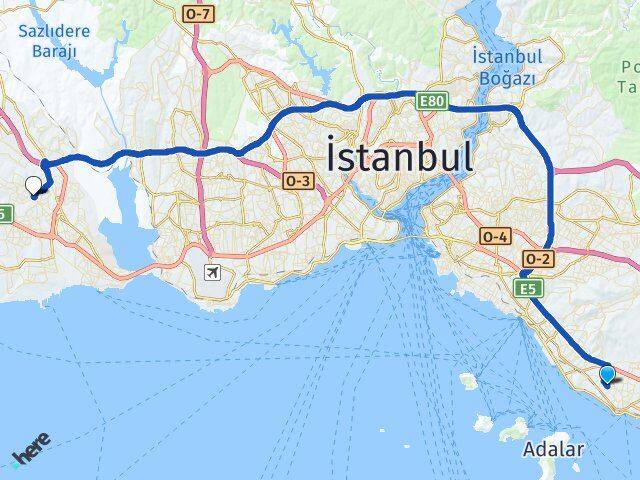 İstanbul Kartal Atalar Esenyurt Arası Kaç Km - Yol Haritası