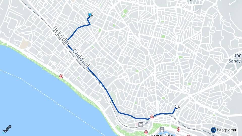 İstanbul Kartal Atalar Kartal Arası Kaç Km - Yol Haritası