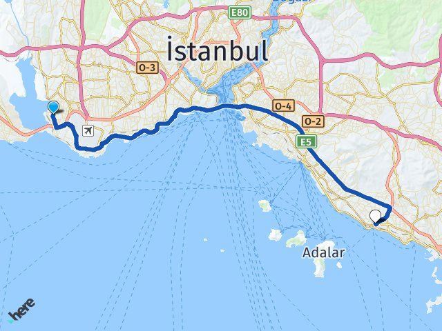 istanbul kucukcekmece kartal istanbul arasi kac km
