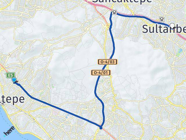 İstanbul Maltepe Bağlarbaşı Sultanbeyli Arası Kaç Km - Yol Haritası