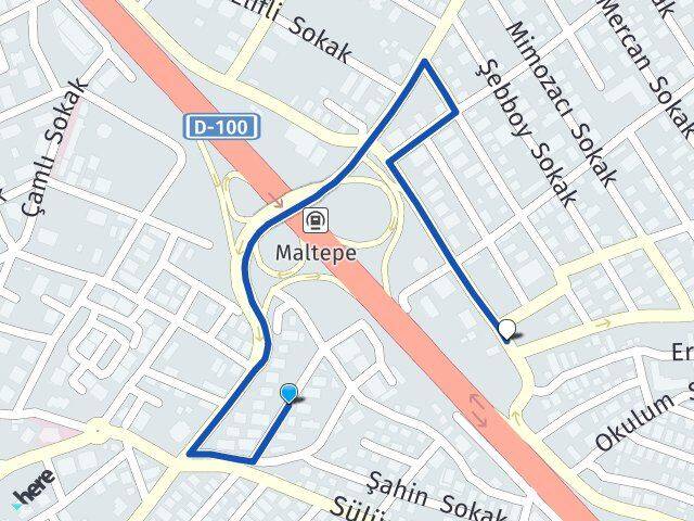 İstanbul Maltepe Bağlarbaşı Zümrütevler Maltepe Arası Kaç Km - Yol Haritası