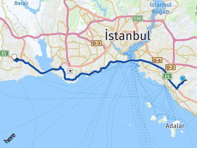 İstanbul Maltepe Başıbüyük Beylikdüzü Arası Kaç Km - Yol Haritası