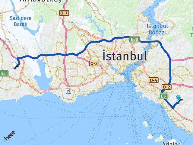 İstanbul Maltepe Başıbüyük Esenyurt Arası Kaç Km - Yol Haritası