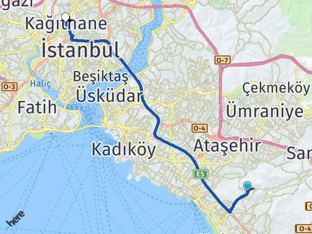 İstanbul Maltepe Başıbüyük Kağıthane Arası Kaç Km - Yol Haritası