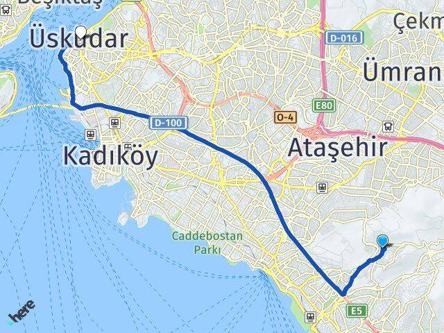 İstanbul Maltepe Başıbüyük Üsküdar Arası Kaç Km - Yol Haritası