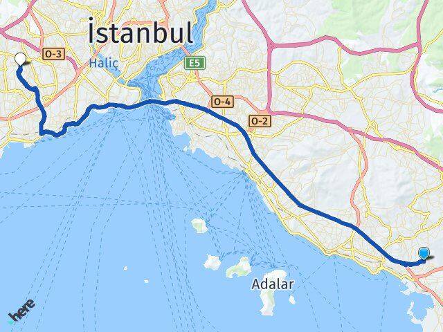 İstanbul Pendik Kavakpınar Bağcılar Arası Kaç Km - Yol Haritası