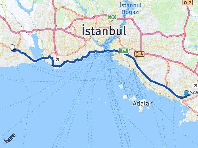 İstanbul Pendik Kavakpınar Beylikdüzü Arası Kaç Km - Yol Haritası