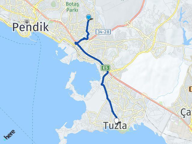 pendik kavakpinar tuzla istanbul arasi kac km kac saat