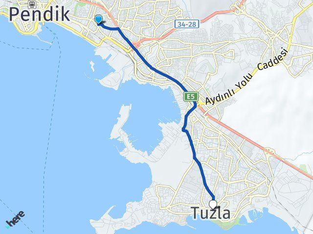 pendik kaynarca tuzla istanbul arasi kac km kac saat