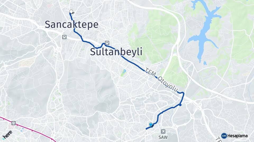 İstanbul Pendik Kurtköy Samandıra Sancaktepe Arası Kaç Km - Yol Haritası